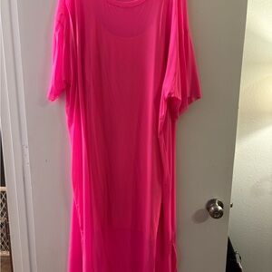 Vibrant Pink Sheer Dress